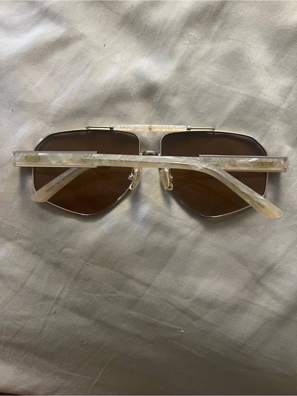 DEZI High Key Aviator Sunglasses in COLOR: GOLD / LIMESTONE / MOSS